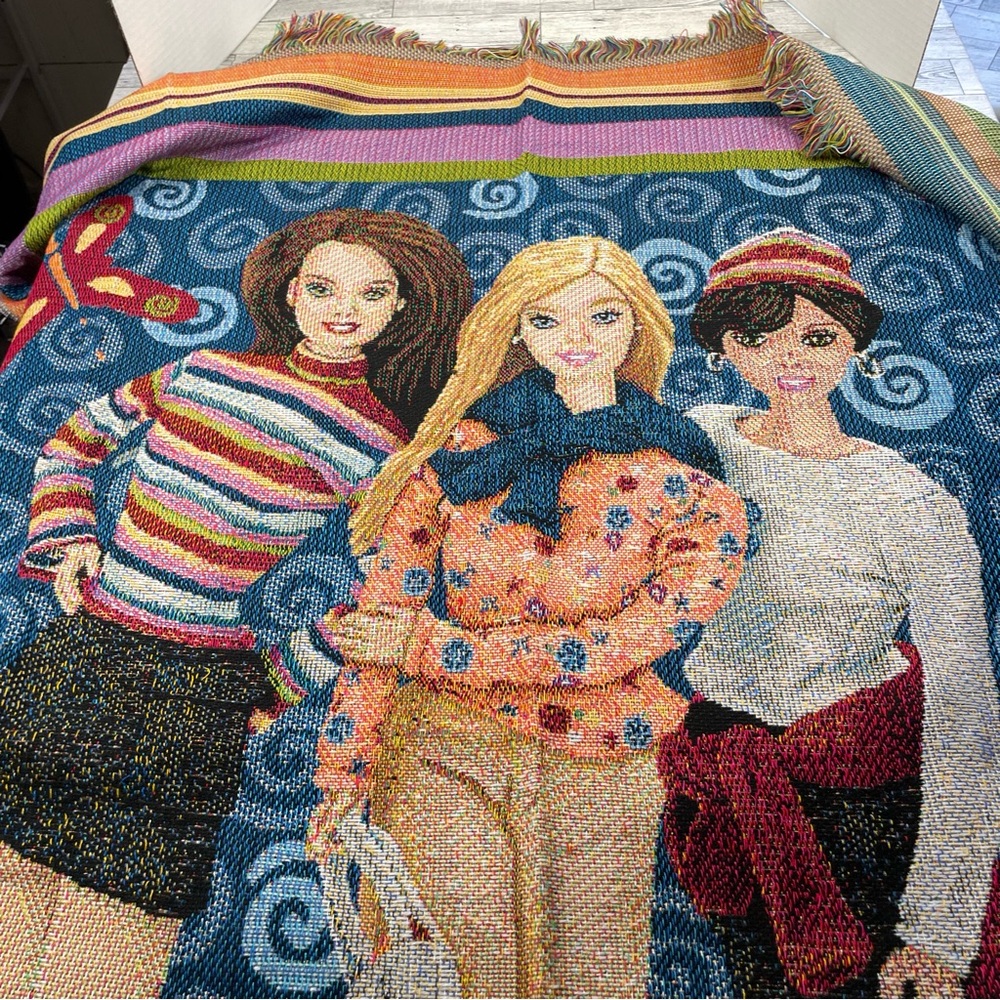 Vintage Barbie Y2K woven blanket girls are the best 2000s bedding